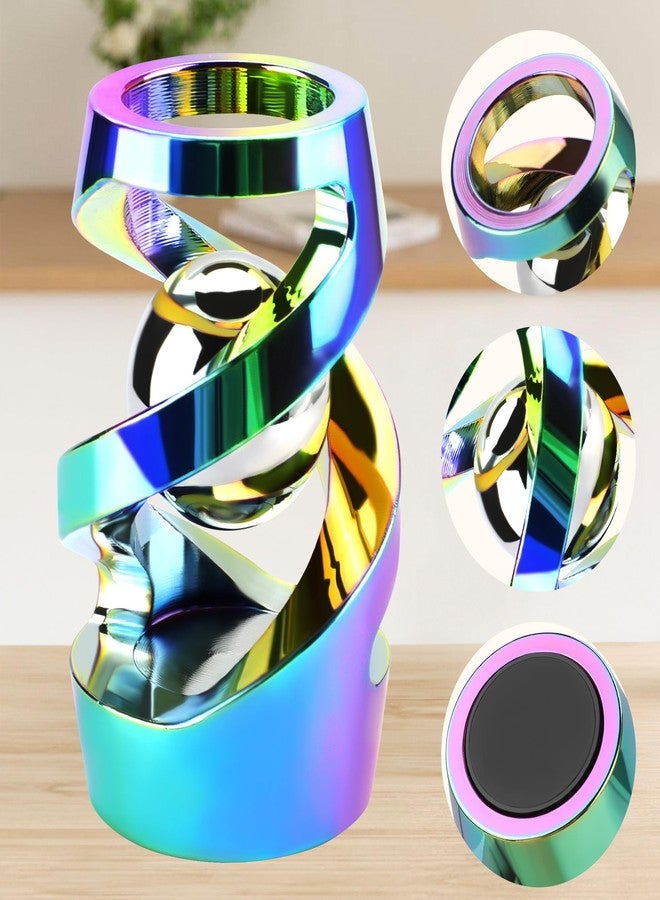 DOLASEV Upgraded Kinetic Desk Toys, Adult Fidgets for Anxiety and Stress, Desk Toys for Office for Adults, Fidget Toys Adults (Rainbow) - Image 3